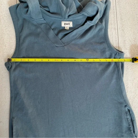 Pact Airplane Tank Dress Hooded Sage Green Pockets Organic Cotton Athleisure - Picture 10 of 14